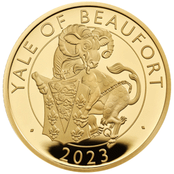 Pre-Owned 2023 UK Tudor Beasts The Yale of Beaufort 1/4oz Proof Gold Coin - Missing Outer Box