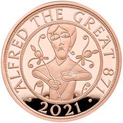 Pre-Owned 2021 UK Alfred the Great £5 Proof Gold Coin