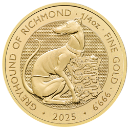 2025 UK Tudor Beasts Greyhound of Richmond 1/4oz Gold Coin