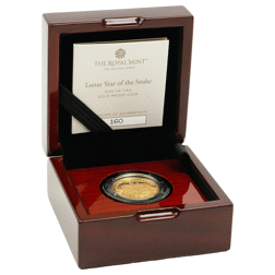 Pre-Owned 2025 UK Lunar Snake 1/4oz Proof Gold Coin