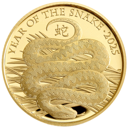 Pre-Owned 2025 UK Lunar Snake 1/4oz Proof Gold Coin