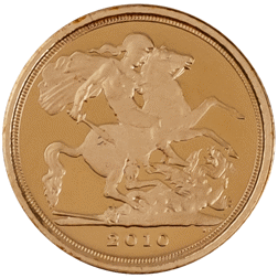 Pre-Owned 2010 UK Quarter Sovereign Proof Design Gold Coin
