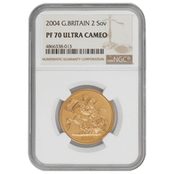 Pre-Owned 2004 UK Double Sovereign Proof Gold Coin - NGC Graded PF70 Ultra Cameo - 4866338-013
