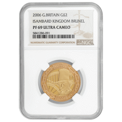 Pre-Owned 2006 UK Brunel The Man £2 Proof Gold Coin - NGC Graded PF69 - 5841286-091