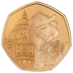 Pre-Owned 2019 UK 'Paddington at St Paul's' 50p Proof Design Gold Coin