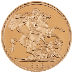 Pre-Owned 1996 UK Double Sovereign Proof Design Gold Coin