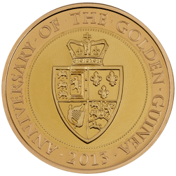 Pre-Owned 2013 UK 350th Anniversary of the Guinea £2 Proof Design Gold Coin