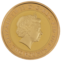 Pre-Owned 2013 UK 350th Anniversary of the Guinea £2 Proof Design Gold Coin