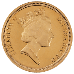 Pre-Owned 1990 UK Half Sovereign Proof Design Gold Coin