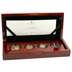Pre-Owned 2021 UK Double, Full, Half, and Quarter Sovereign Proof Gold 4-Coin Collection - Damaged O