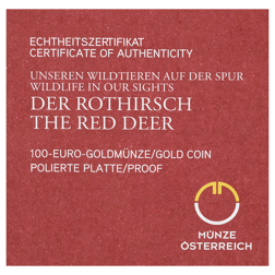Pre-Owned 2013 Austrian 'The Red Deer' 1/2oz Proof Gold Coin