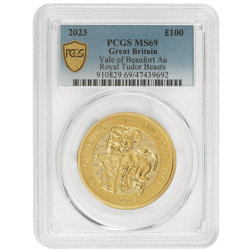 Pre-Owned 2023 UK Tudor Beasts 'Yale of Beaufort' 1oz Gold Coin - PCGS Graded MS69 - 910829.69/47439692