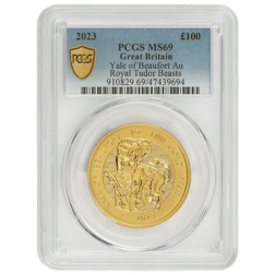 Pre-Owned 2023 UK Tudor Beasts 'Yale of Beaufort' 1oz Gold Coin - PCGS Graded MS69 - 910829.69/47439694