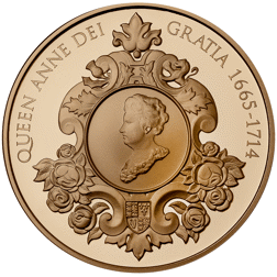 Pre-Owned 2014 UK 300th Anniversary Of The Death of Queen Anne £5 Proof Gold Coin