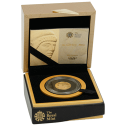 Pre-Owned UK London 2012 Olympics Apollo 1/4oz Proof Gold Coin