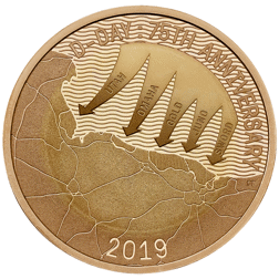 Pre-Owned 2019 UK 75th Anniversary of D-Day £2 Proof Design Gold Coin