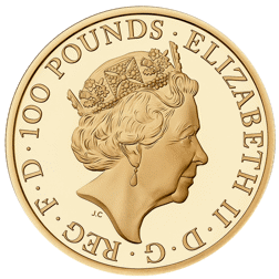 Pre-Owned 2017 UK Queen's Beasts The Lion of England 1oz Proof Gold Coin