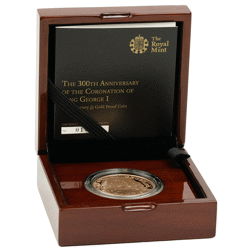 Pre-Owned 2014 Alderney 300th Anniversary of the Coronation of King George I £5 Proof Gold Coin