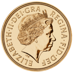 Pre-Owned 2014 UK Quintuple Sovereign 'Mule' Brilliant Uncirculated Gold Coin