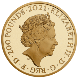 Pre-Owned 2021 UK The Royal Mint 95th Birthday of Queen Elizabeth II 2oz Proof Gold Coin - Damaged O