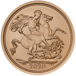 Pre-Owned 2020 UK VE Day 75th Anniversary 'Struck on the Day' Full Sovereign Gold Coin