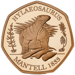 Pre-Owned 2020 UK Tales of the Earth: Hylaeosaurus 50p Proof Gold Coin
