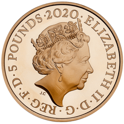 Pre-Owned 2020 Tower of London: The Royal Menagerie £5 Proof Gold Coin