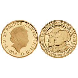 Pre-Owned 2020 400th Anniversary of the Mayflower 1/4oz  Proof Gold 2-Coin Set