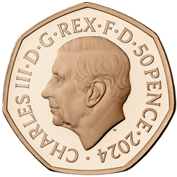 Pre-Owned 2024 UK 'The Snowman' 50p Proof Gold Coin