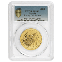 Pre-Owned 2016 Canadian Roaring Grizzly Bear 1oz Gold Coin - PCGS Graded MS67 - 612605.67/37965629