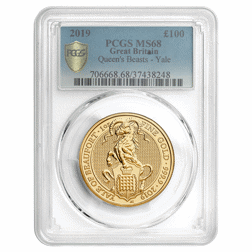 Pre-Owned 2019 UK Queen's Beasts Yale of Beaufort 1oz Gold Coin - PCGS Graded MS68 - 706668.68/37438