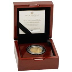 Pre-Owned 2021 UK Prince Philip 1/4oz Proof Gold Coin