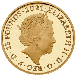 Pre-Owned 2021 UK Prince Philip 1/4oz Proof Gold Coin