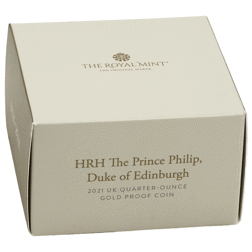 Pre-Owned 2021 UK Prince Philip 1/4oz Proof Gold Coin