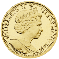 Pre-Owned 2014 Isle of Man Angel 1/10oz Gold Coin