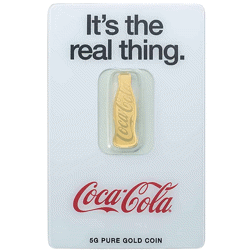 PAMP Coca-Cola 140 Years Anniversary 5g Shaped Gold Coin