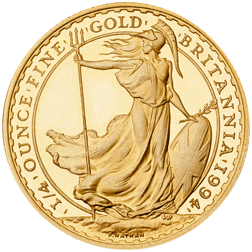 Pre-Owned 1994 UK Britannia Proof Design 1/4oz Gold Coin