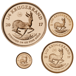 Pre-Owned 2017 South Africa Krugerrand Proof Design Gold 4-Coin Collection