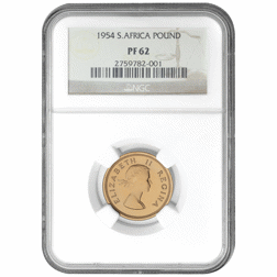 Pre-Owned 1954 Elizabeth II South African £1 Proof Gold Coin - NGC Graded PF62 - 2759782-001