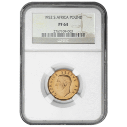 Pre-Owned 1952 George VI South African £1 Gold Coin - NGC Graded PF64 - 2767109-003