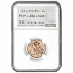 Pre-Owned 1983 UK Full Sovereign Proof Gold Coin - NGC Graded PF69 - 8465824-002