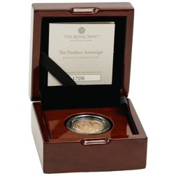 Pre-Owned 2022 UK Full Sovereign Piedfort Proof Gold Coin - Missing Outer Box
