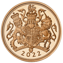 Pre-Owned 2022 UK Full Sovereign Piedfort Proof Gold Coin - Missing Outer Box