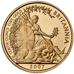Pre-Owned 2007 UK Britannia 1/10oz Proof Design Gold Coin