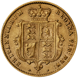 Pre-Owned 1871 London Mint DN.67 Victorian 'Shield' Half Sovereign Gold Coin