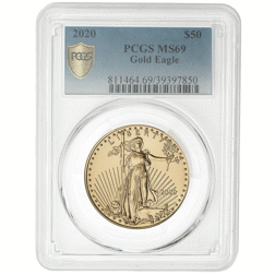 Pre-Owned 2020 USA Eagle 1oz Gold Coin - PCGS Graded MS69 - 811464.69/39397850