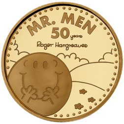Pre-Owned UK 2021 Mr. Happy - 50th Anniversary of Mr. Men 1/4oz Proof Gold Coin