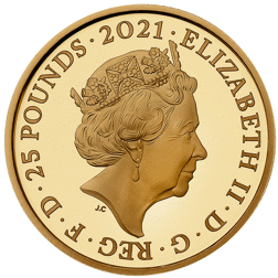 Pre-Owned UK 2021 Mr. Happy - 50th Anniversary of Mr. Men 1/4oz Proof Gold Coin