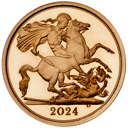 Pre-Owned 2024 UK Half Sovereign Proof Design Gold Coin