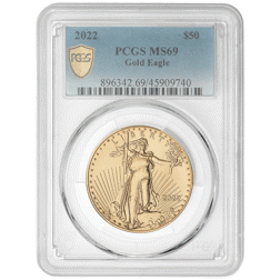 Pre-Owned 2022 USA Eagle 1oz Gold Coin - PCGS Graded MS69 - 896342.69/45909740